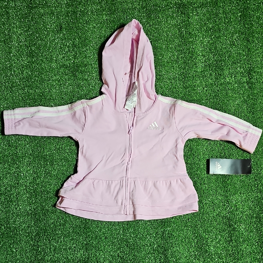 Adidas Kids Light Pink Zip-Up Hoodie